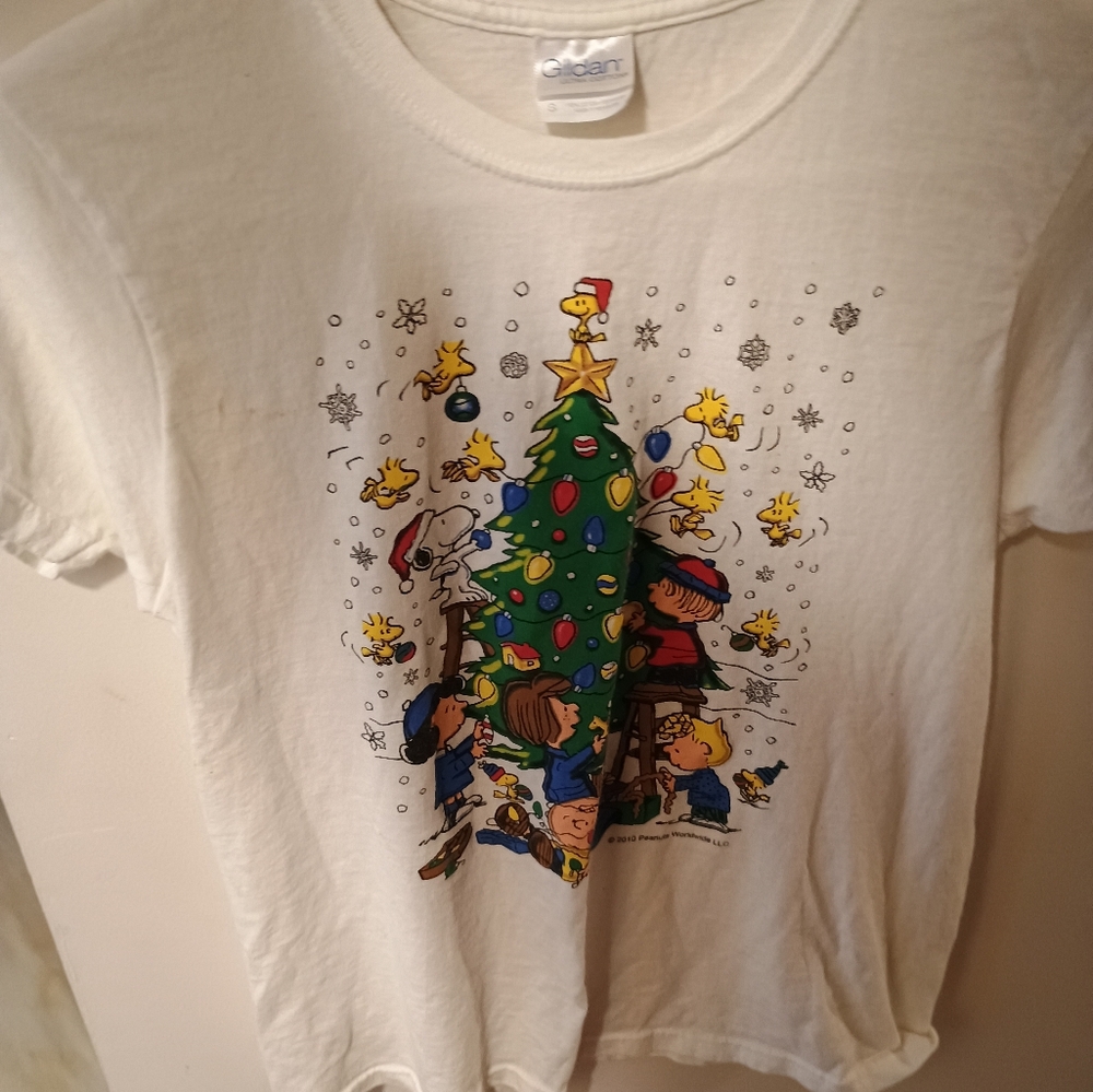 Christmas tee and regular white tee
